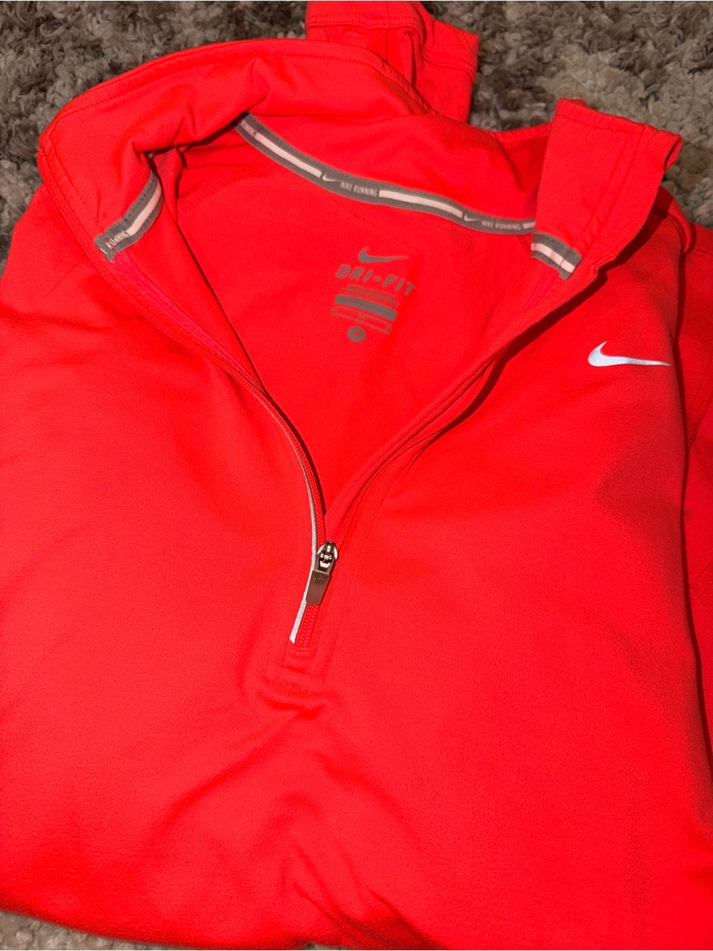 Nike Neon Coral Half-Zip Performance Pullover